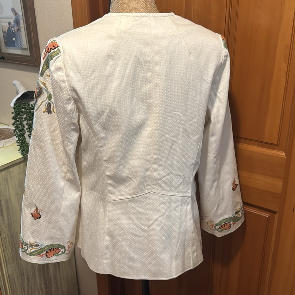 Kay Unger Embroidered Floral Women's Blazer Jacket - Picture 8 of 17